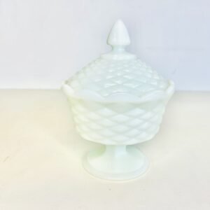 Bombonera Fenton Miller Corsage Estados Unidos 1940’s en vidrio opalino