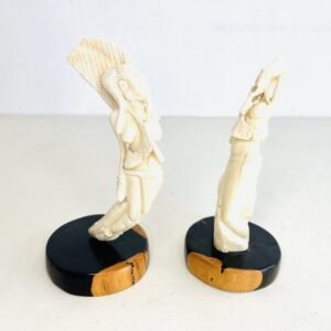 Pareja de esculturas tribales en marfil 18 cm