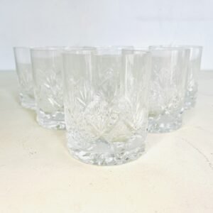 Set de 6 vasos on the rocks by Bohemia Karlovi antigua Checoslovaquia 1960’s