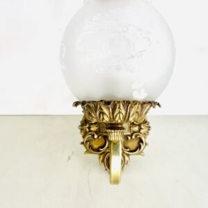Aplique Baroque en bronce tallado y tulipa glacé Francia 1930’s