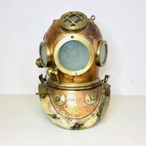 Antigua escafandra de buzo original en cobre y bronce marino Inglaterra circa 1940’s
