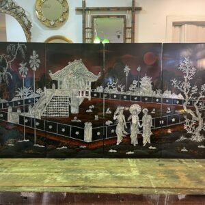 Coromandel “Fujian” en laca kuan cai y nácar 1970’s 120x60 cm