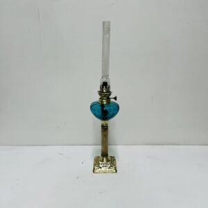 Quinqué Guillermo II by Hugo Schneider Leipzig finales S.XIX sellado 60 cm