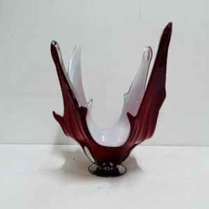 Centro “ Rhodofita” en cristal de murano opalino Italia 1960’s 36 cm