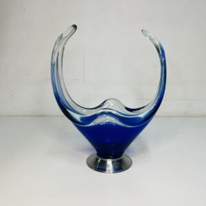 Blu Corna by Vetri di Murano Italia 1960’s 23x30 cm