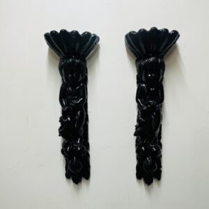 Wall Querubins “ Mannenkens” en Ebone esmalthés 1980’s 75 cm