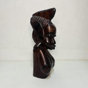 Busto “ Dahomey “en ebano africano macizo 1970’s 50 cm