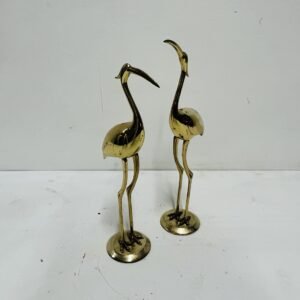 Pareja de garzas en bronce pulido 1970’s 30 cm