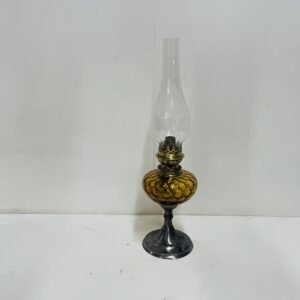 Antiguo quinqué Pigeon Amber Francia finales S.XIX 50 cm
