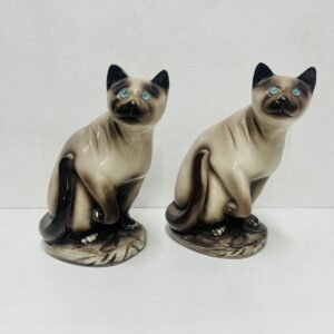 Pareja de siameses by Alcobaca Portugal 1960’s 33 cm
