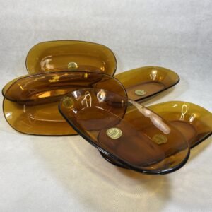 Juego de 4 rabaneras amber de Duralex by Vicasa España 1970’s