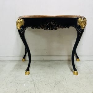 Consola isabelina Equus en ebone y pan de oro España 1950’s 116x45x80 cm