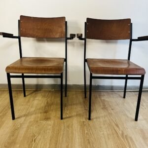 Pareja de sillas Skole Arme by Friso Kramer linie para Ahrend de Cirkle Países Bajos 1960’s