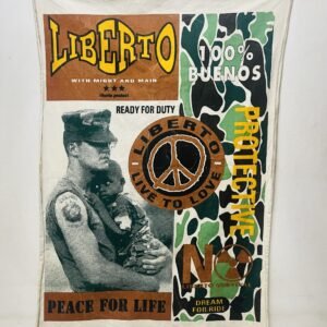 Lona “ Peace for Life “ by Liberto tienda Jeans España 1980’s 80x120 cm