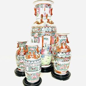 Maison Familie Rose en porcelana de Macao Hong Kong 1960’s