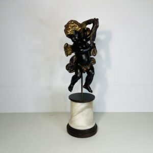El ángel negro by Fontanini Italia 1970’s en base de mármol de Carrara 52 cm