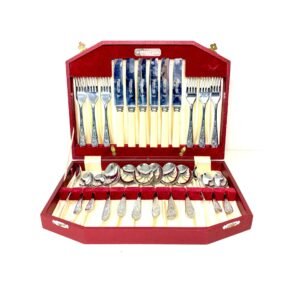Cubertería 24 pcs Webber & Hill Sheffield Inglaterra 1960’s en plata inglesa y hueso