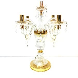 Lámpara candelabro Renoir en cristal de Bohemia y baño de oro 1960’s