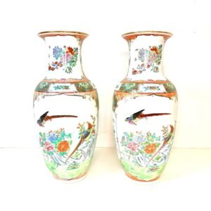 Pareja de jarrones chinos Satsuma Faissonné 1960’s