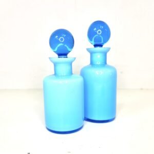 Dueto de frascos en cristal de opalina 1950’s
